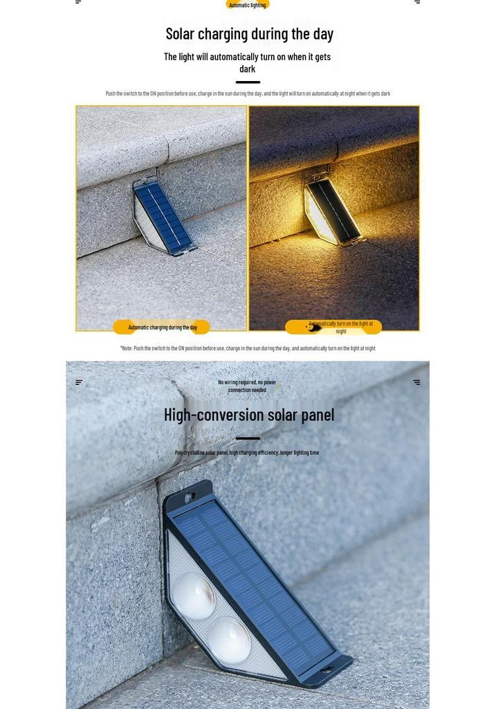 Rainproof Solar Step & Pathway Lights for Outdoor Courtyard