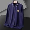 New Men's Embroidered Non-Iron Polo Shirt: High-Quality, Long-Sleeved Casual Business Top for Autumn and Winter.