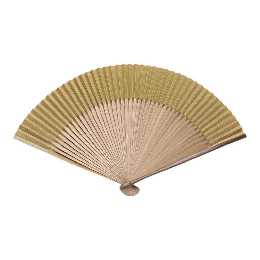 Kyoto Folding Light Made In Japanese Personal Long X Wide Fan, Green, Kyoto, Japan, Men's, Handmade, Accessory, Reversible, Gift, 22.5cm 41.5cm (Open)