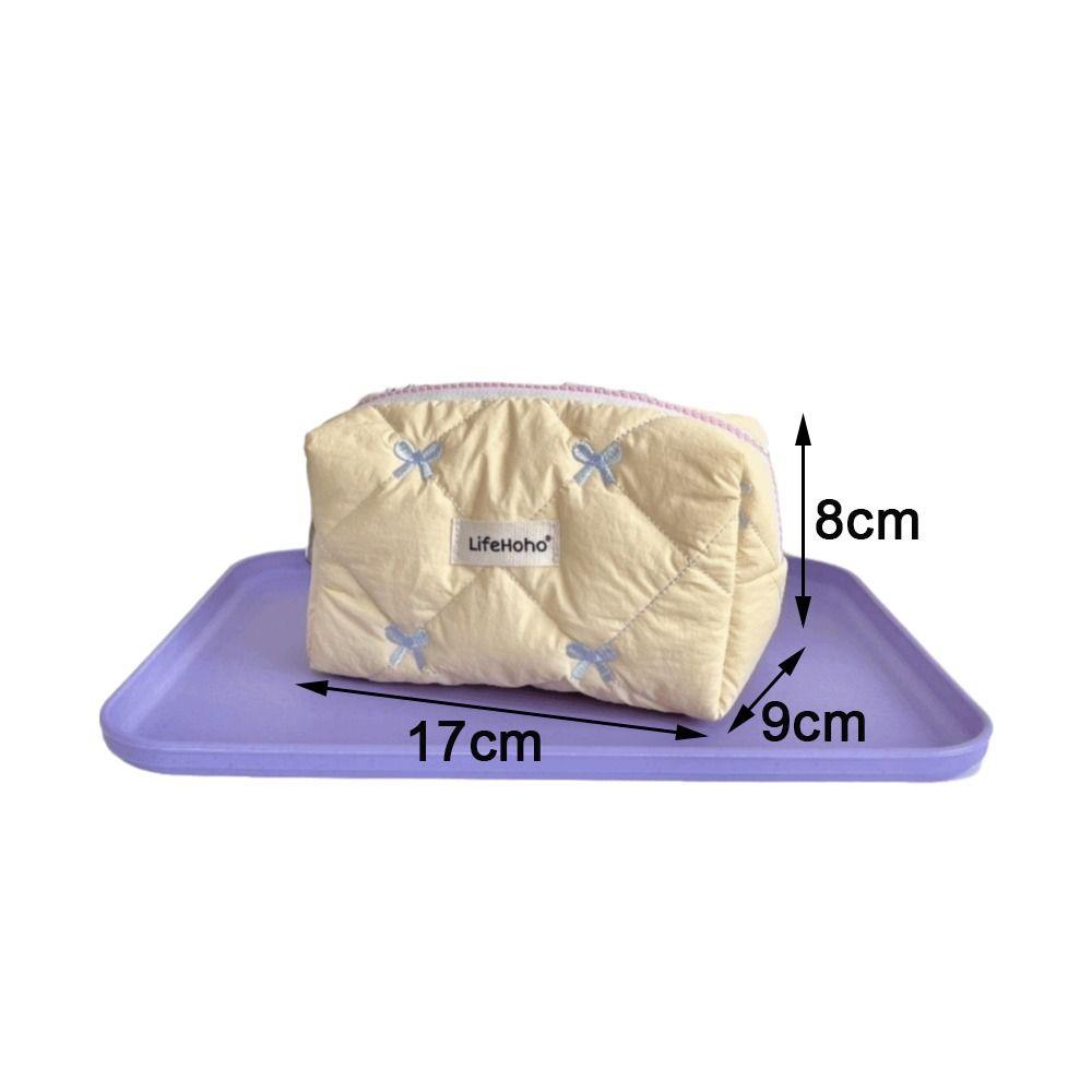Student School Supplies Cute Bow Cosmetic Bag Female Large Capacity Makeup Bag Office Stationery Storage Bags
