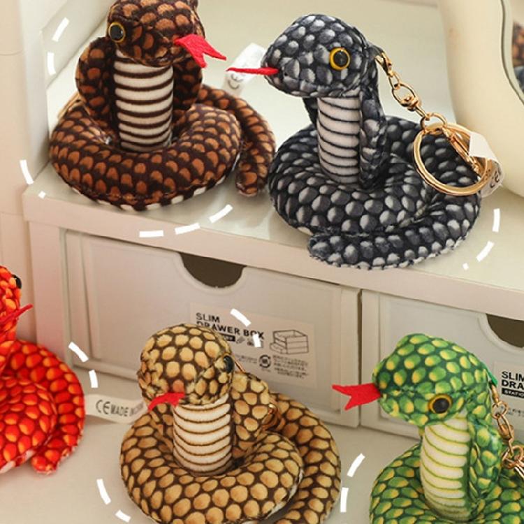 Handmade Lovely Snake Plush Keychain Charm Pendant Craft with Sturdy PP Cotton for Soft and Comfortable Feel Use