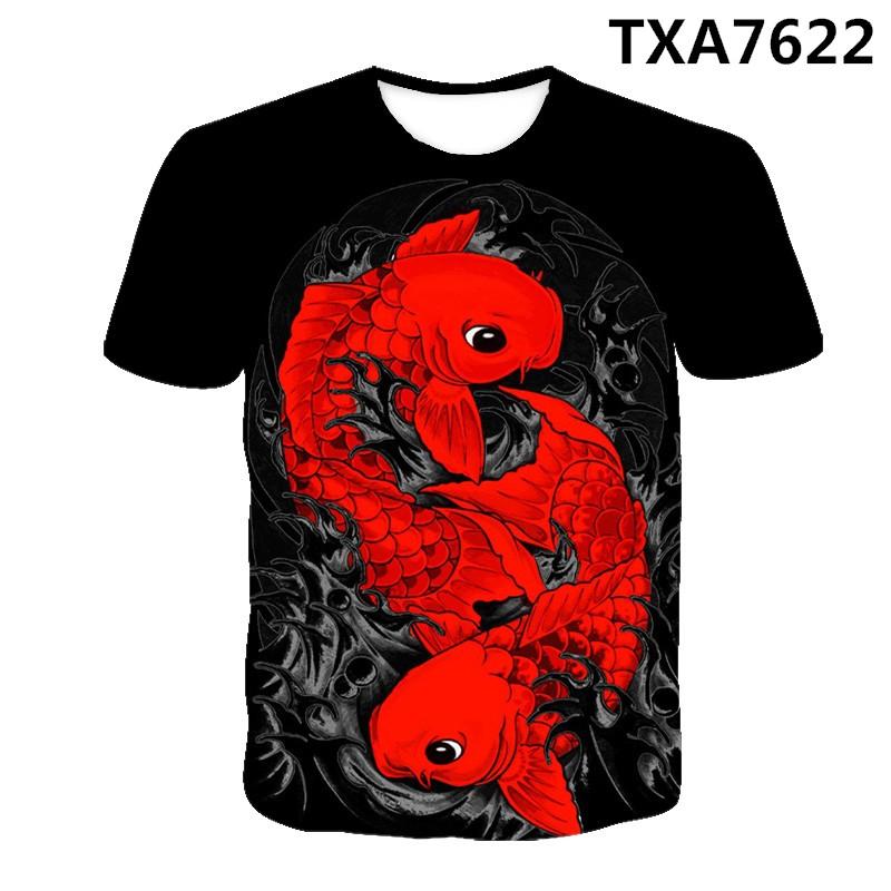Funny Fishing T-shirt Summer Fish 3D Printed T-shirt Men's and Women's Hip Hop T-shirt Street Fashion Animal Top Fish T-shirt