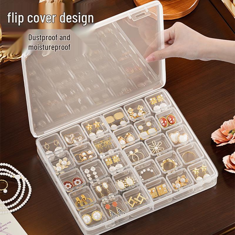 Przezroczyste pudełko na biżuterię zapobiegające utlenianiu na kolczyki, wkrętki, naszyjniki i akcesoria