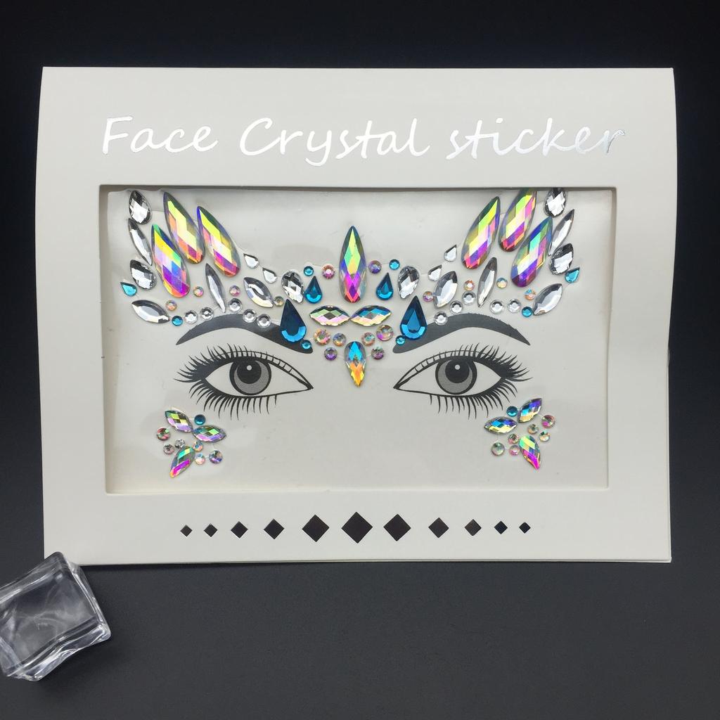 Crystal Tattoo Sticker Glitter Eyeliner Eyebrow Makeup Face Eyes Diamond Temporary Tattoo Rock Rhinestone 3D Eyeliner Stickers