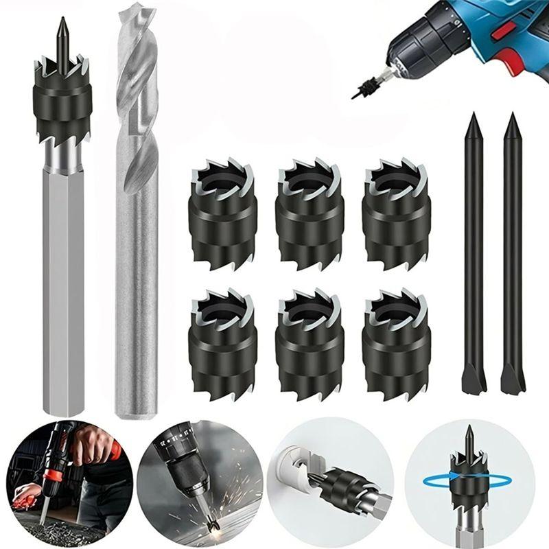 A84X-10Pcs Spot Weld Cutter Sets Double Sided, 3/8In & 5/16In HSS Rotary Spot Weld Cutter Remover Drill For Power Drill Spot