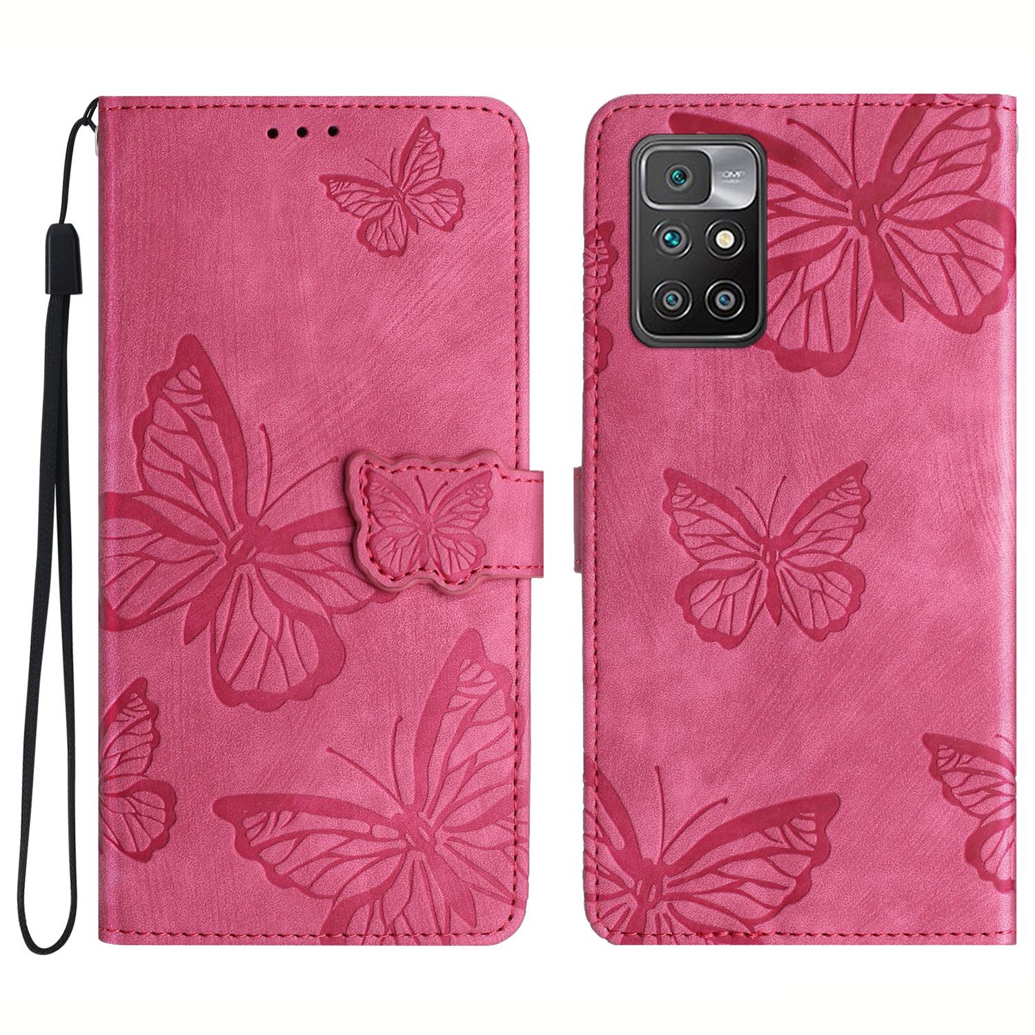 

For Xiaomi Redmi Note 11 4G (MediaTek)/Redmi 10 2022 4G/Redmi 10 4G (2021)/Redmi 10 Prime Phone Case Leather Cover Rose