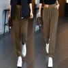 Unisex Plus Size Velvet Corduroy Harem Sweatpants - Warm, High Waist, Tapered Leg, Casual Fit for Autumn/Winter