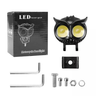 2pcs Motorcycle LED Dual Color Motorcycle Owl Auxiliary Headlights Dual Color Scooter Driving For Racer Spotlight