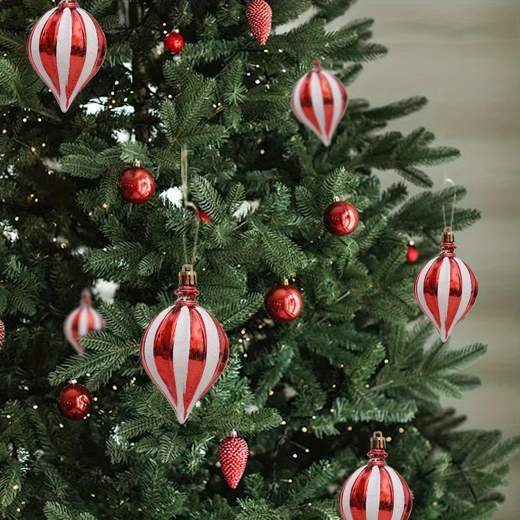 6pcs Holiday Christmas Tree Decorations Durable Plastic, Suitable for Various Scenes Home, Wedding,Party Indoor/Outdoor Featherless Ornament Set