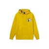 Li Ning Cartoon Muster Fleece gefüttert Thermisch Locker sitzend Pullover Mit Kapuze Langärmlig Sweatshirt Unisex Antik Gold AWDR687-4