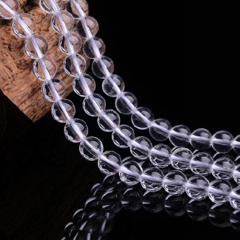 Bílý křišťálový kámen Distanční volné korálky Přírodní 4 6 8 10 12 mm Výroba šperků DIY Pro náhrdelník náramek Nový kulatý