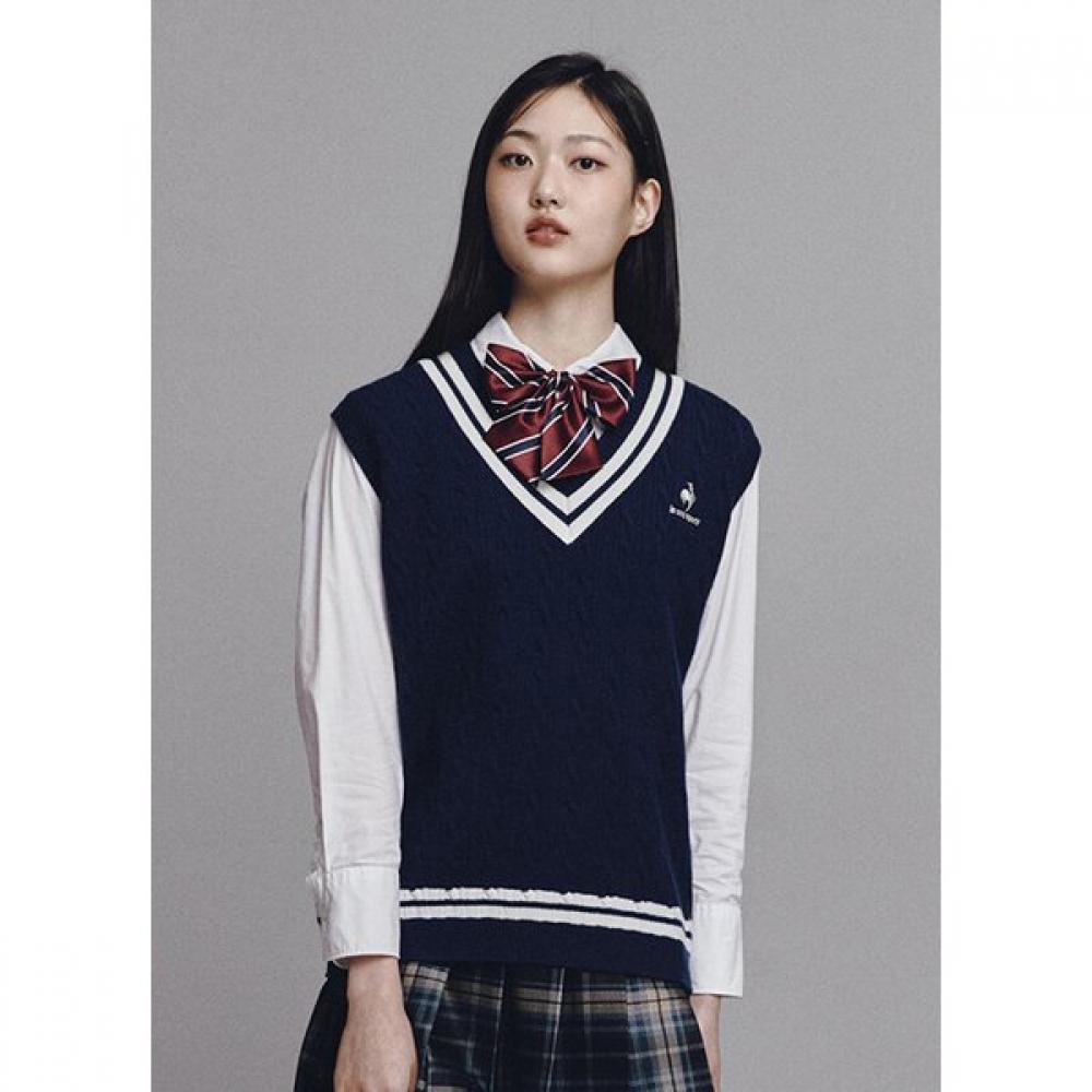 Le Coq Sportif cabLe Sweater Vest [70  Off] Lnv   Qp123tst12 LNV navy/100 public L