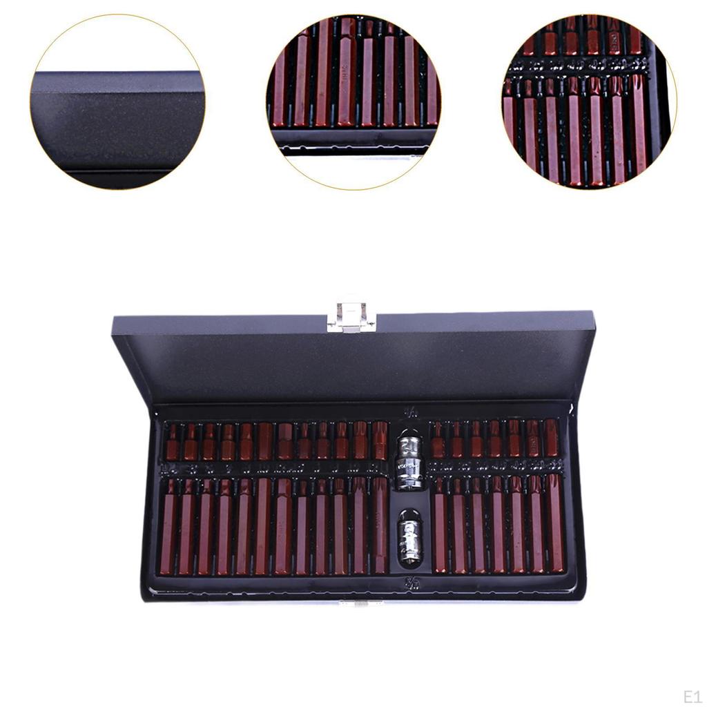 40 Pieces Hex Socket Bit Tool Set with Case for Automotive Heavy Duty 1/2inch 3/8inch Drive Alloy