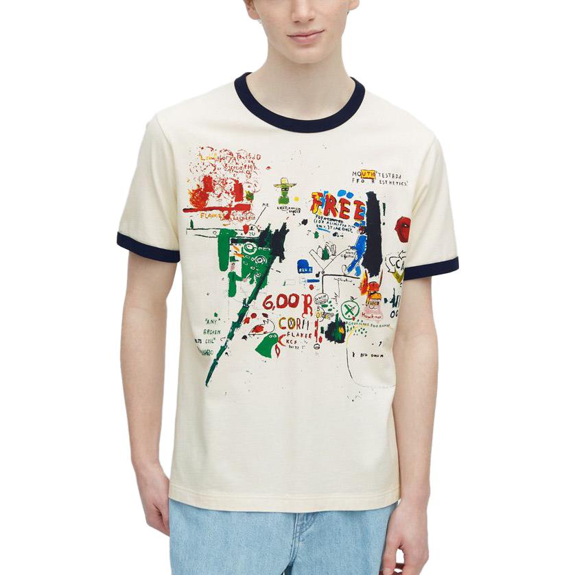 Uniqlo Graffiti Print Short Sleeve T-Shirt Unisex Tops Off-White 459311-01