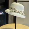 Women'S Versatile Straw Hat | Flat-Topped British Fresh Beach Hat, Lightweight, Suitable for Outdoor Seaside Vacation Tourism