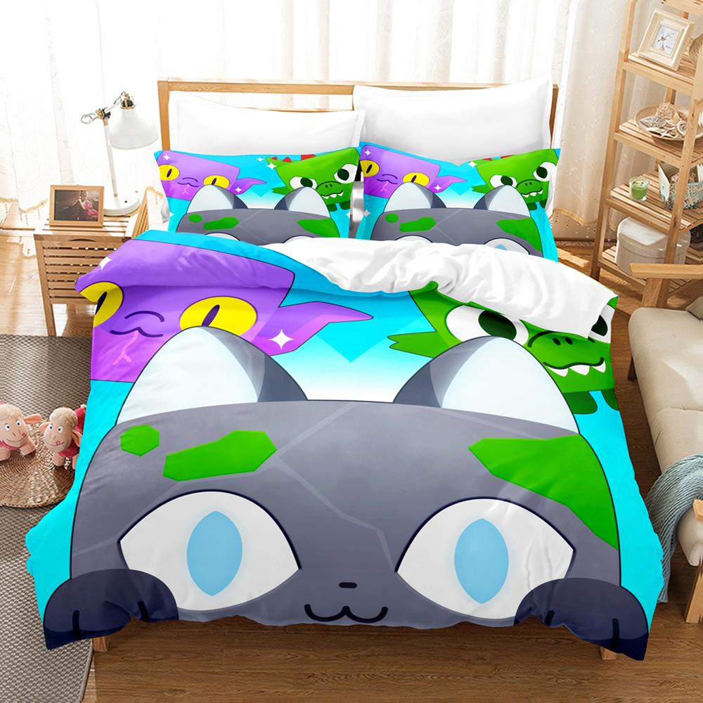 

Игры Cute Pet Simulator X 3D печать Комплект постельного белья Односпальная кровать Двуспальная кровать King Bed Set Детская спальня Пододеяльник Комплект Домашний текстиль EU Twin 135x200cm