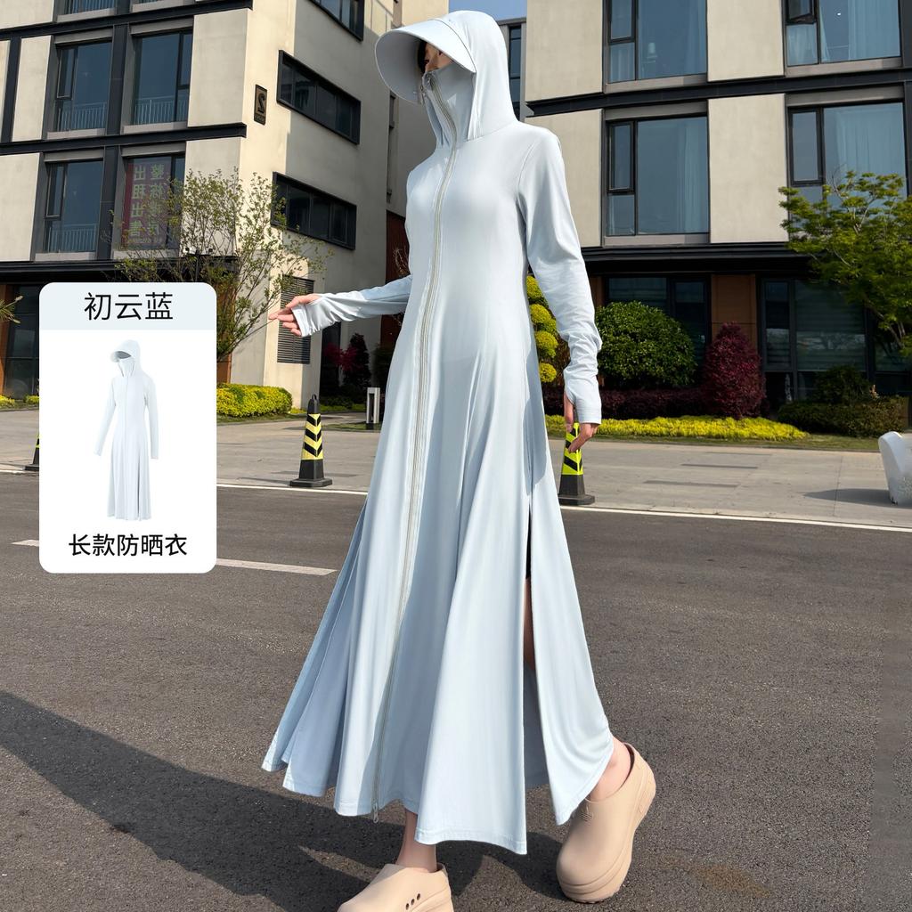 Long sunscreen clothing for girls' summer new outdoor UV protection waist, thin and cool versatile full body sunscreen skirt