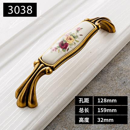 Vintage Ceramic Handle Antique Bronze Cabinet Pull Knob Wardrobe Closet Cupboard for Furniture Hardware Accessories Door Handles