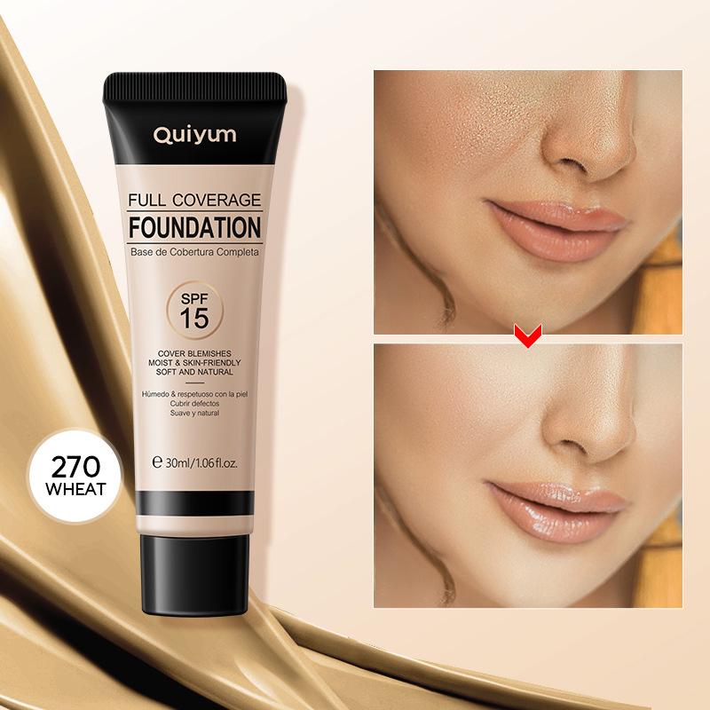 Quiyum Full Coverage Foundation 30ml - Concealing, Brightening, Natural & Lightweight