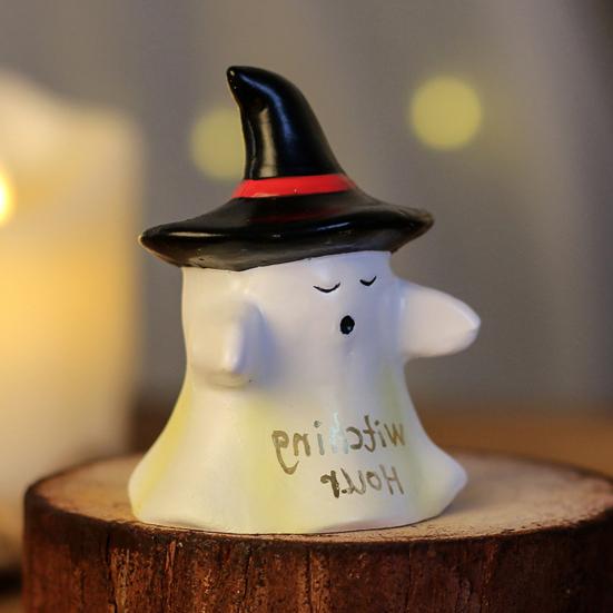 Yousheng Halloween Figure, Compact Resin Ghost Desktop Ornament, Halloween Decoration for Home Parties Window Holiday