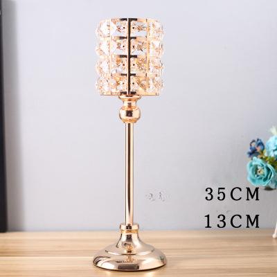 European Gold Crystal Candlestick Home Decor Iron Candlestick Wedding Candlelight Dinner Props Home Decor