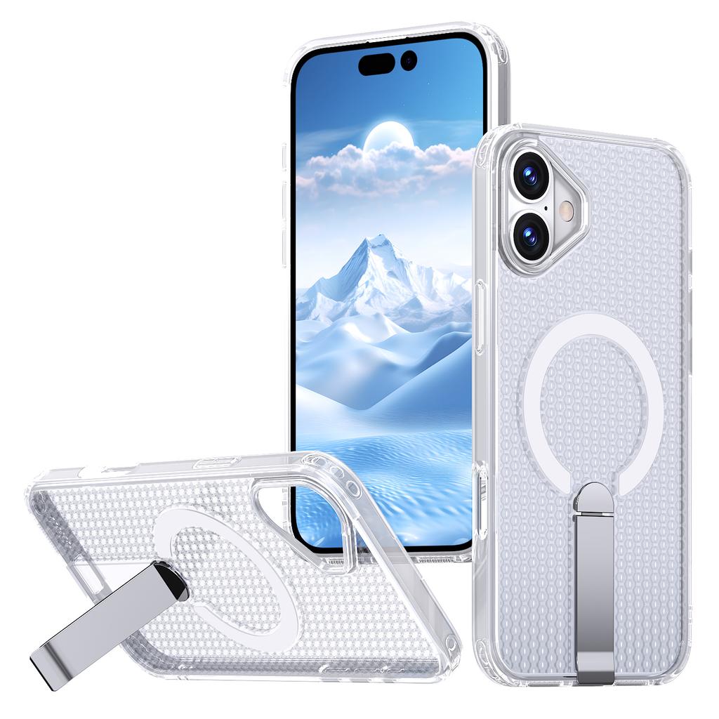 For Apple 16 Phone Case Magnetic Vertical Bracket Honeycomb Heat Dissipation Anti Drop for IPhone 16E Protective Case