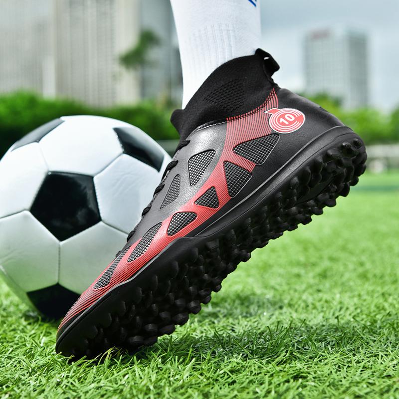 Football Shoes 35-46 Men's High-top Socks, Football Shoes Short Nail Training Children and Adolescent Students Competition Sneakers Football Boots