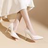 1088-D1 Women's Patent Leather Stiletto Heels with Pointed Toe, Elegant French Design, Inner Waterproof Platform, 2025 Collection.