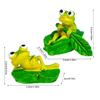 Friendly Frogs Miniature Landscape Decoration With Nelumbo Leaf Resin Miniature Animal Garden Statue