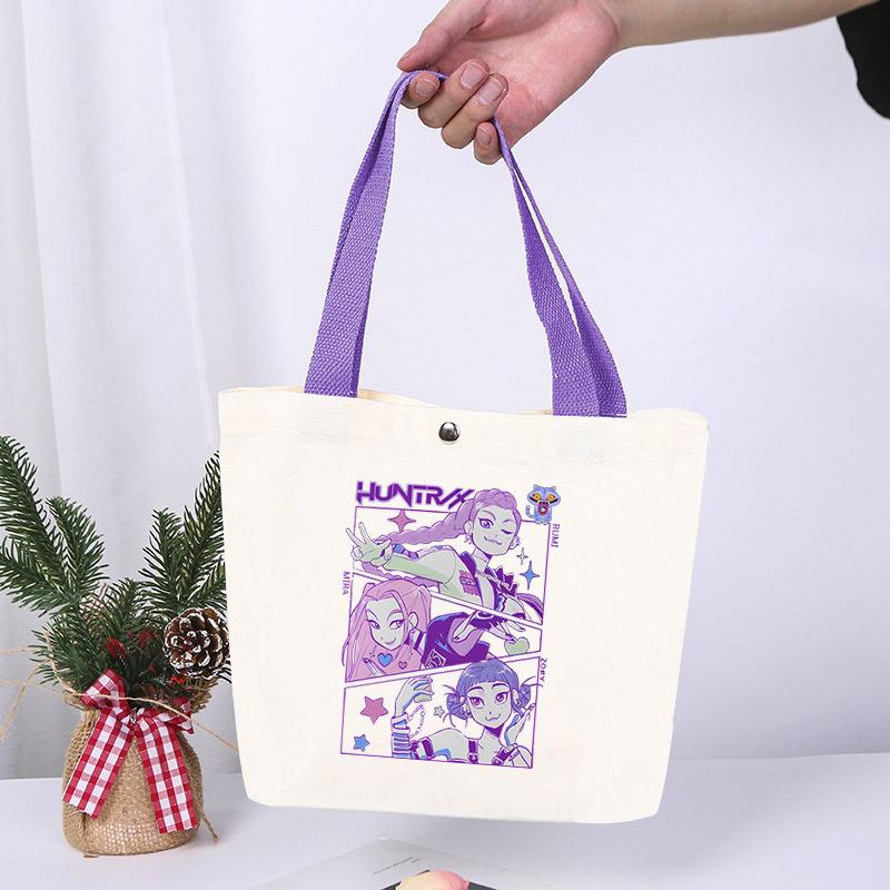 Anime Cartoon Print Student Commuting Trend Handbag Casual Lightweight Canvas Shoulder Bag
