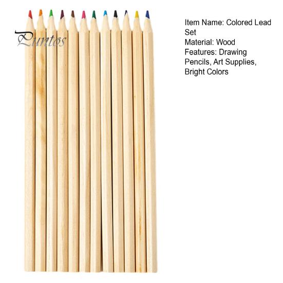 Basic Color Pencils 12PCS Colored for Kids, Bright Drawing Pencils, Art Non-toxic Wood Creation Smooth Wooden Coloring Book And School Supplies