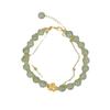 Style Pastoral Exquisite Womens Electroplated Glass Bead Bracelet Leaf
