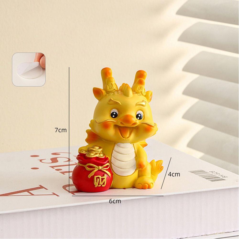 Accesorii Birou Figurine Dragon Auriu 2024 Anul Dragonului Mini Meșteșug Rășină Acasă