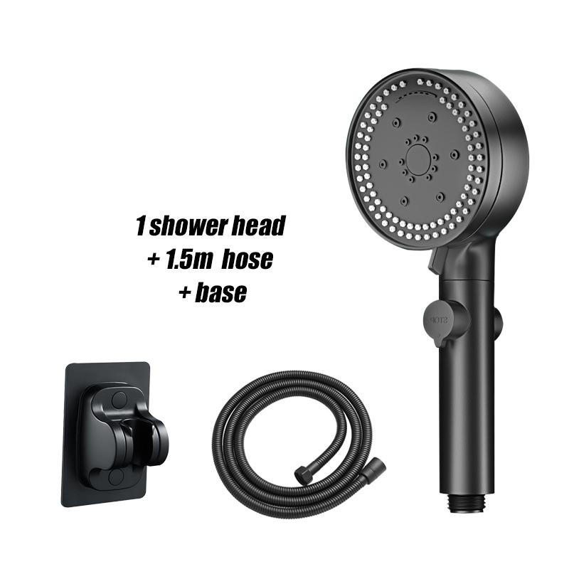 VILOYI 8 Modes Shower Head Adjustable High Pressure Water Saving ShowerHead Portable Handheld Black Bathroom Shower Accessories