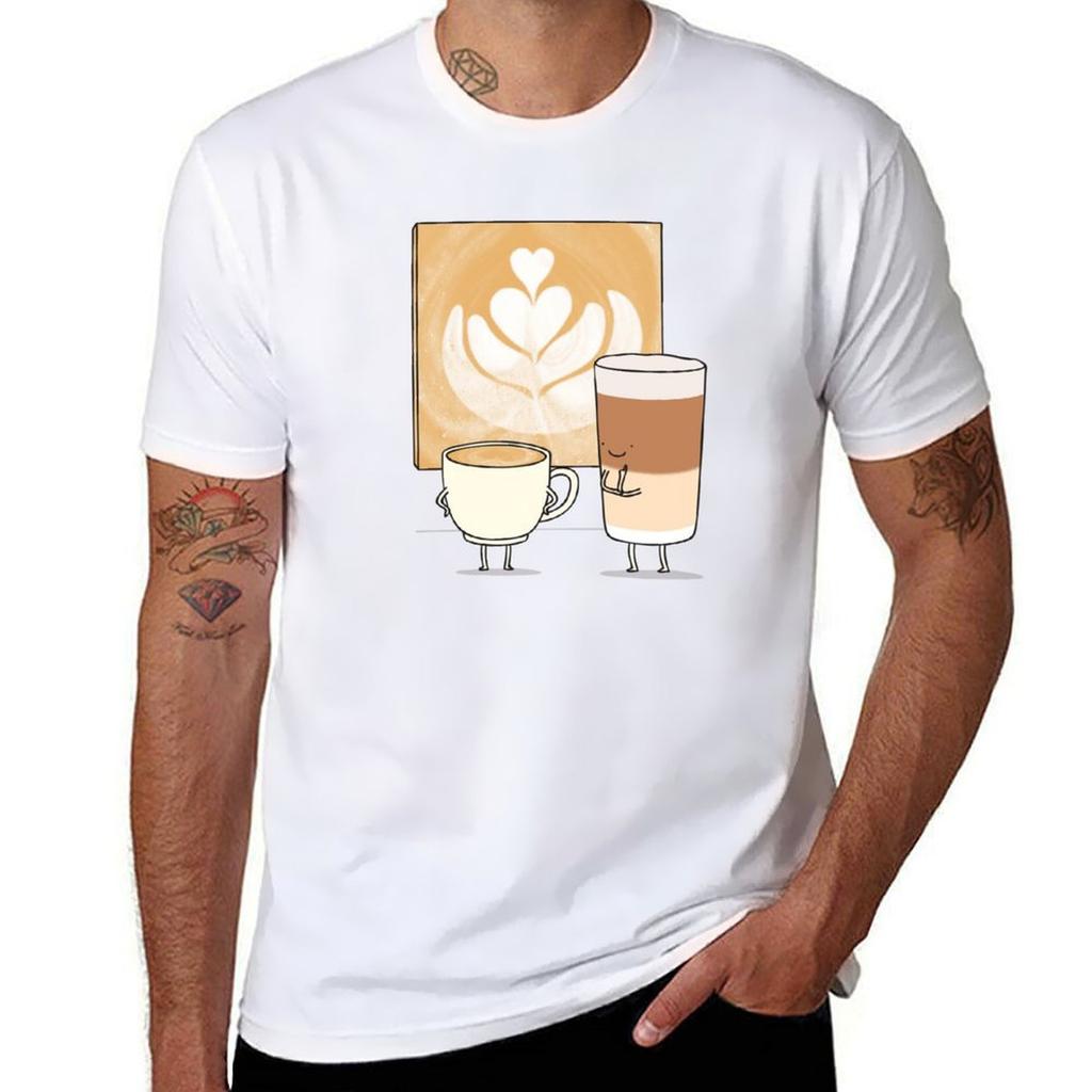 Latte Art Tshirt Work Basic Short Sleeve Top