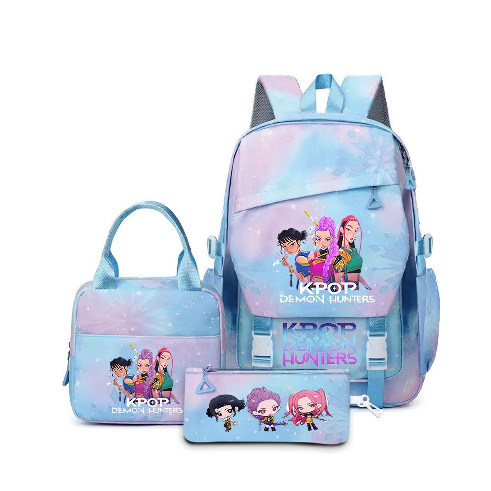 Kpop Demon Hunters, Elementary School Bag, Children'S Backpack, Lunch Bag, Pencil Bag, Three-Piece Set, Student Backpack