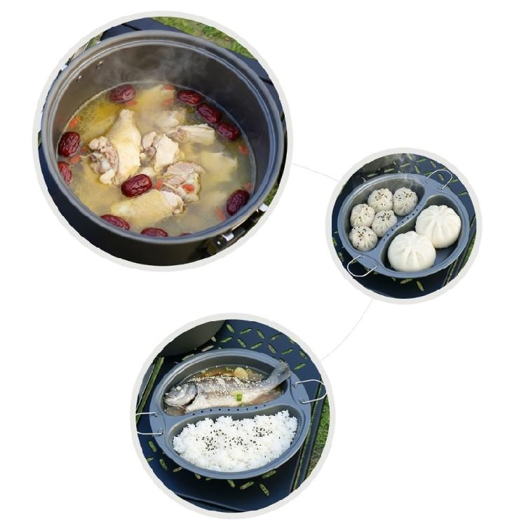 Aluminum Backpacking 4-7 Person Camping Pots with Lid, Light Weight Outdoor Cooking Pots Cookware for Hiking Picnics