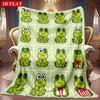 A 2D Frog-themed Flannel Blanket with Soft High-definition Digital Printing, a Cooling Blanket Suitable for All Seasons! Soft and Breathable 100% Poly