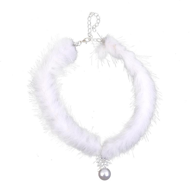 Fluffy Pearl Snowflake Choker - Elegant Winter Christmas Jewelry Accessory