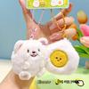 Plush Samoyed Bee Doll Keychain: Magnetic Cartoon Accessory for Children and Students' Schoolbags