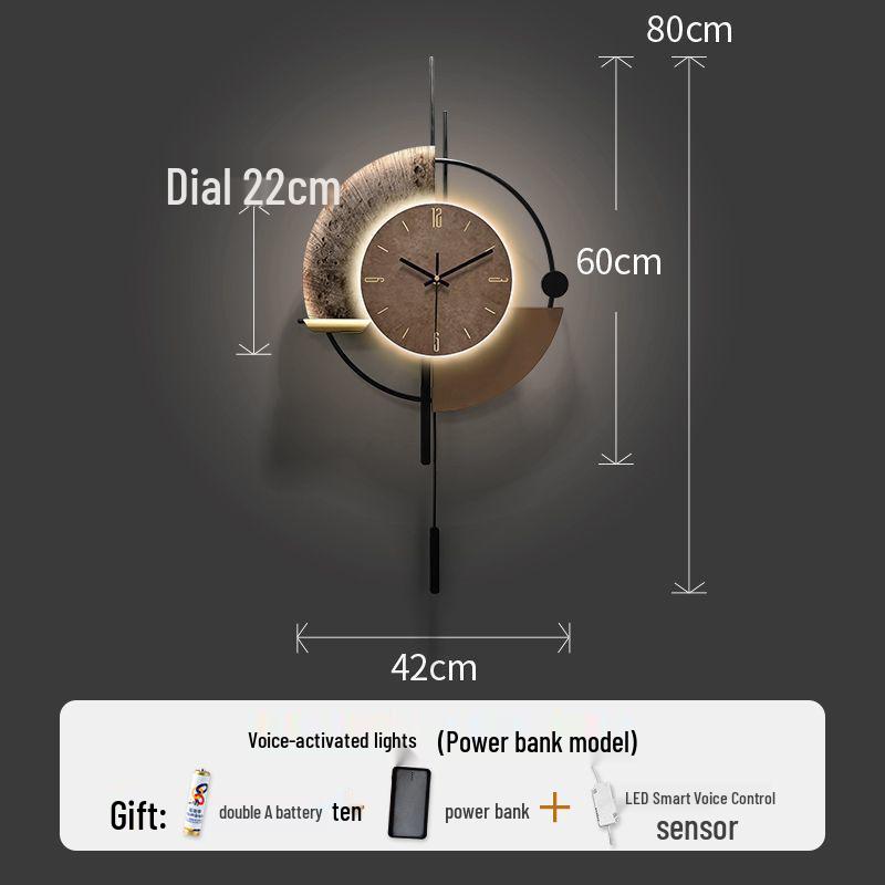 Punch-Free Modern Minimalist Wall Clock for Living Room Decoration