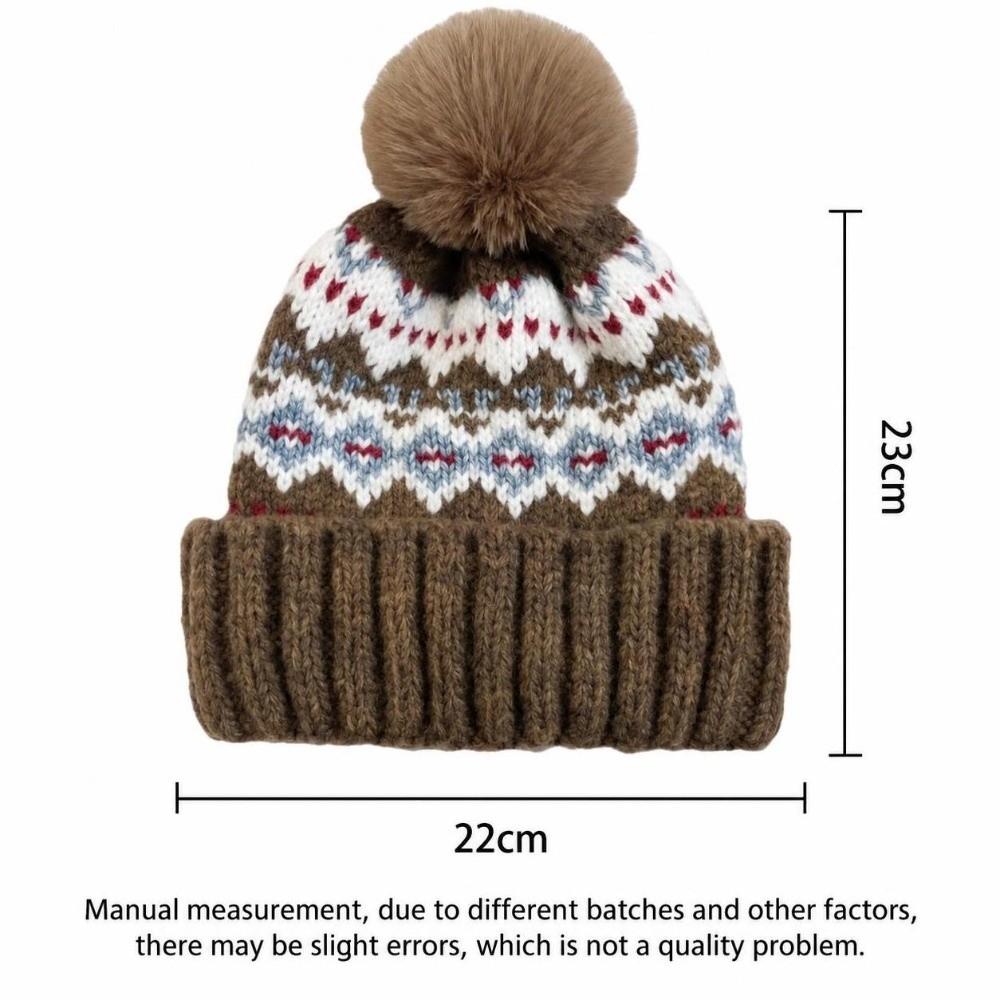 Color Contrasting Casual Beanies Solid Color Unisex Cap Soft Warm Knitted Hat For Women