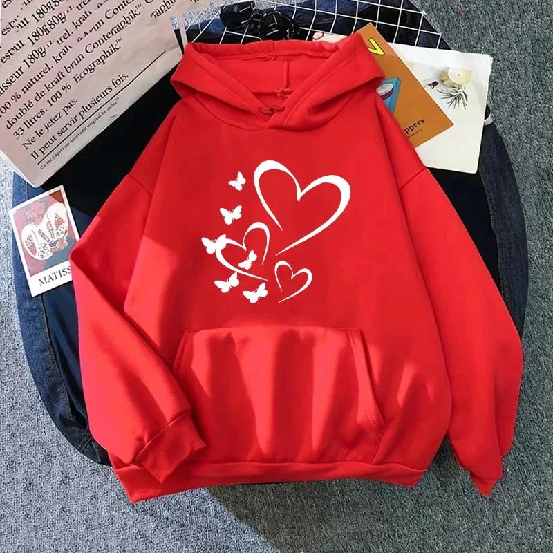 Butterfly Print Hoodie for Woman Cute Hooded Sweatshirt 2025 Hot Sale Female fall winter Daily Casual Fashion Loose Pullover Top