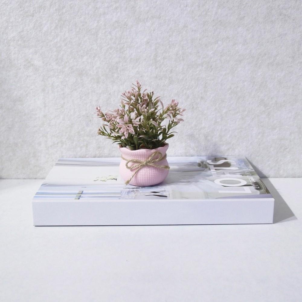 Desk Decor Mini Artificial Potted Flowers Ornaments Lifelike Simulation Plants Home Decorations Potted Plants Office