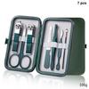 Stainless Steel Nail Clippers Set Grooming Tools Set With Portable Case Manicure Art Tool Green Nails Cut
