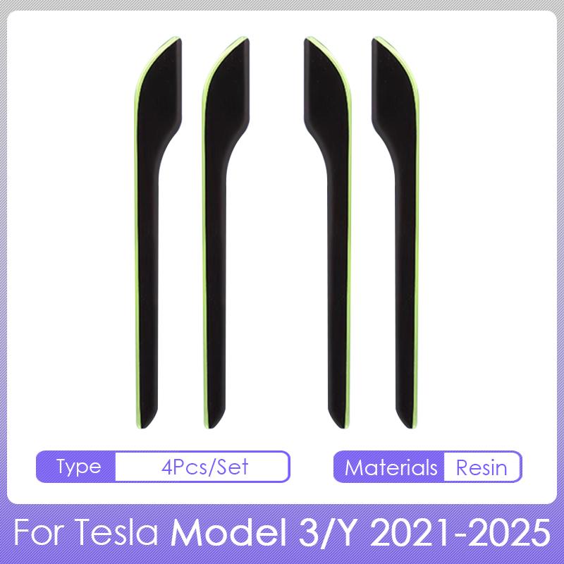 Door Handle Protective Stickers for Tesla Model 3/Y 2021-2025 Accessories Anti-Scratch Glow-in-the-Dark Decals Door Decoration