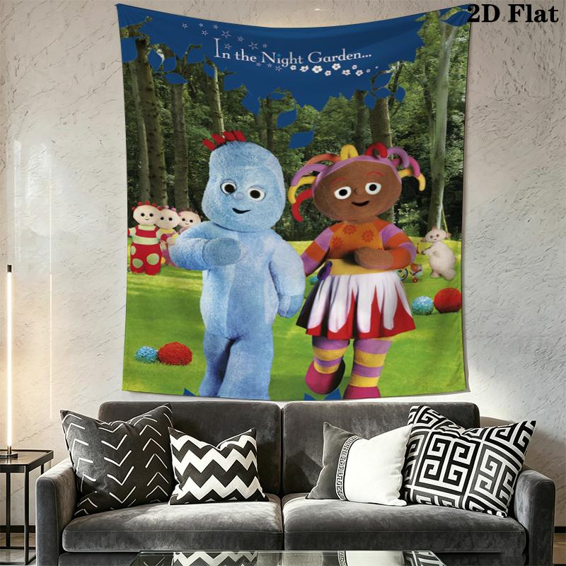 In The Night Garden Wall Tapestry Aesthetic Wall Hanging Printed Fabric Blanket Decorative Tapestries for Bedroom Living Room Home Decor
