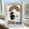 Sea Glass Graduation Art Class of 2026 Keepsake Gift Handmade Sea Glass Wall Art Frame Decor with Rainbow Gift for High School College Graduate