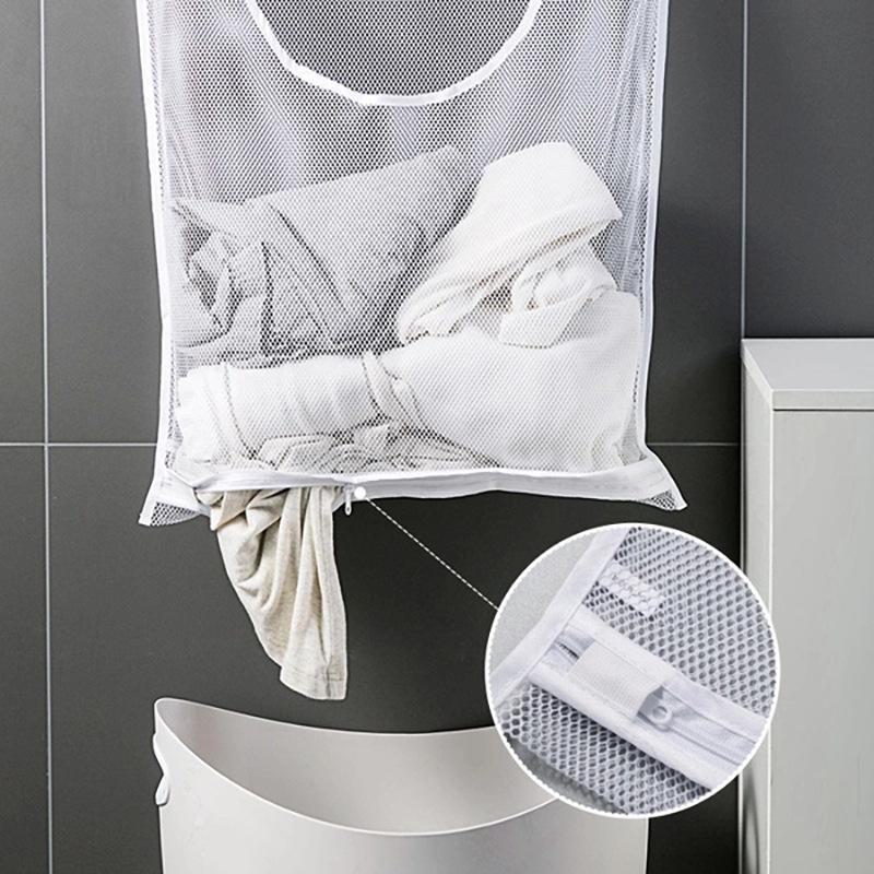 Wall-Mounted Multifunctional Bathroom Storage Bag for Clothes, Socks, Underwear, and Laundry.