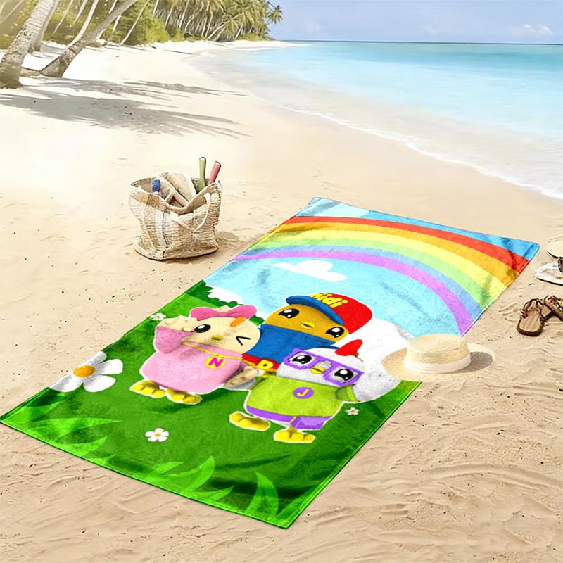 Didi and Friends Print Beach Towel, Large Soft Quick Dry Towel for Beach Camping Swimming